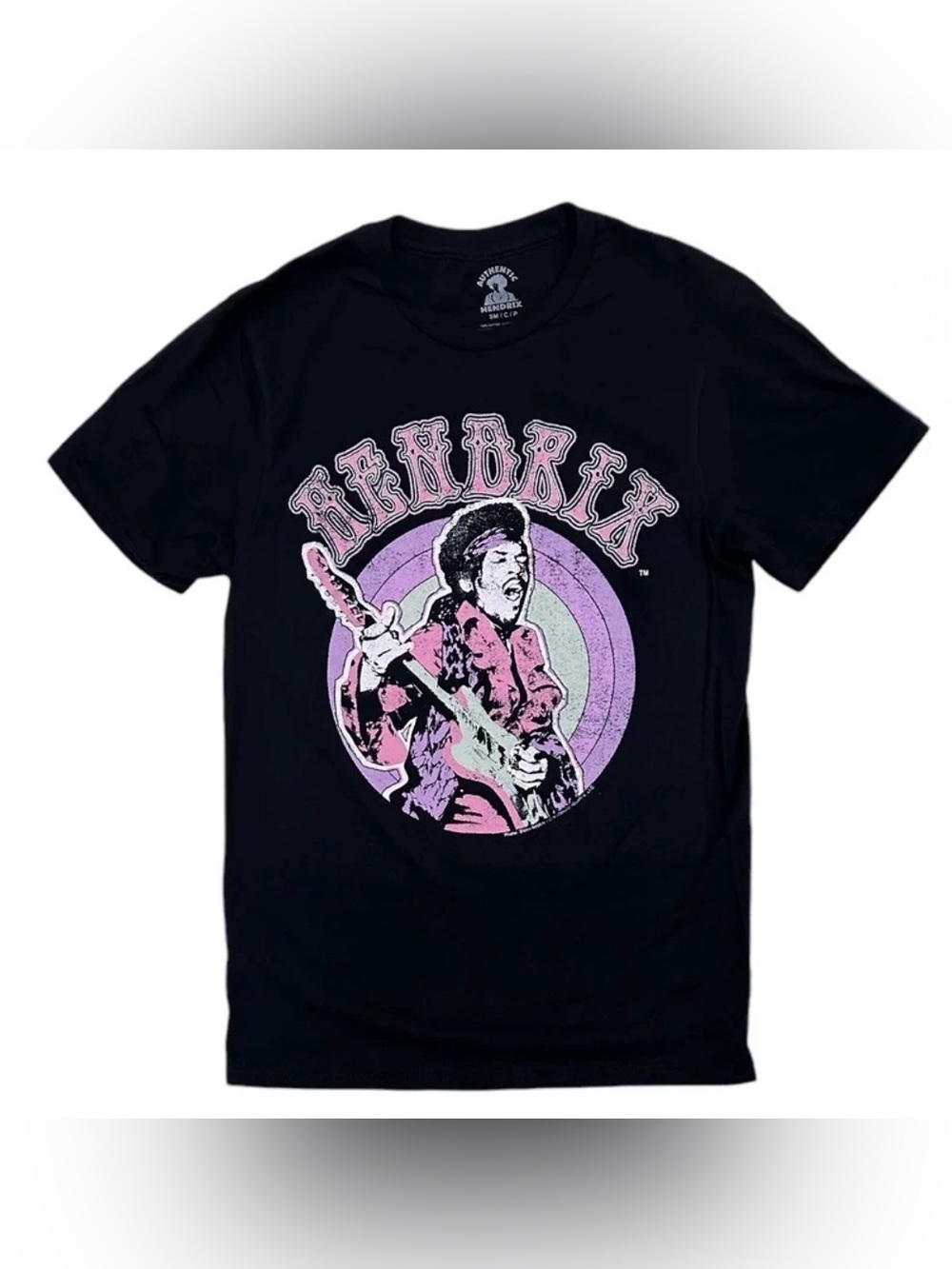 Jimi Hendrix Rock Graphic Tee — Purple & Mint